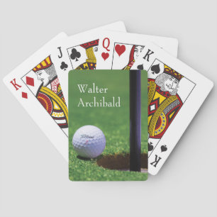 Golfbal bijna hole-in-one Personaliseren Pokerkaarten