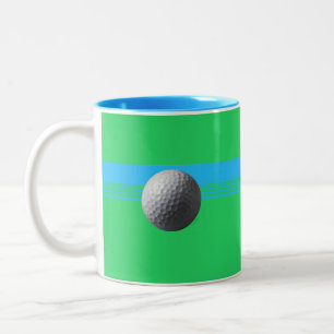 Golfbal blauw tweetonige mok