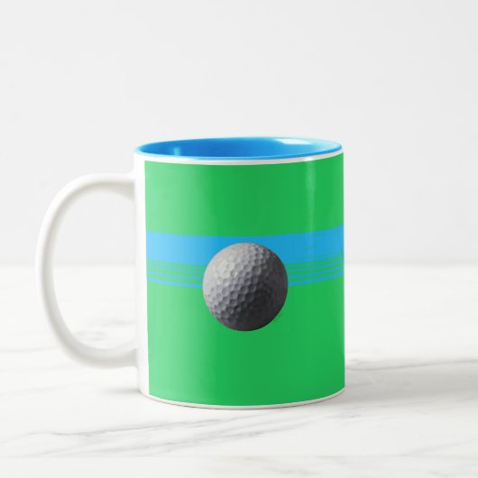 Golfbal blauw tweetonige mok (Links)