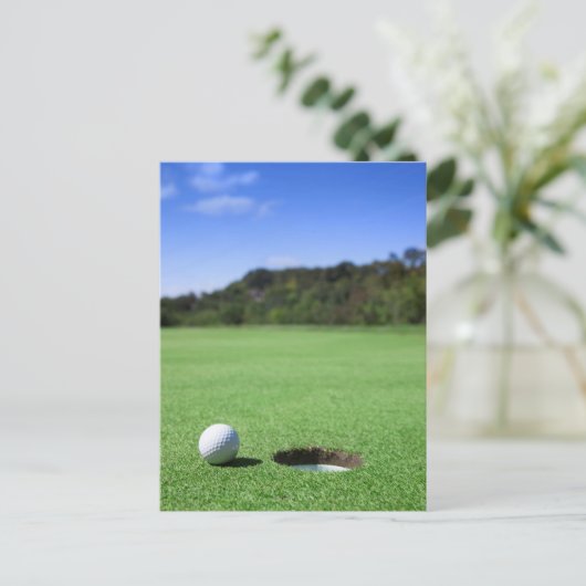 golfbal briefkaart (Staand voorkant)