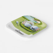 Golfbal Bruid & Bruidegom Welkom op onze bruiloft Papieren Bordje (Gebogen)