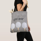 Golfbal canvas tas Distressed grijs en wit (Dichtbij)