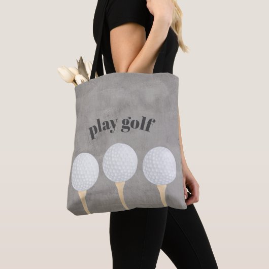 Golfbal canvas tas Distressed grijs en wit (Dichtbij)