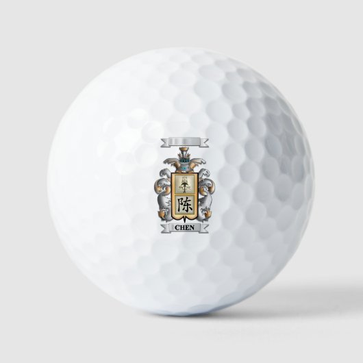Golfbal Chen-achternaam en Schild Golfballen (Voorkant)