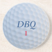 Golfbal Dimples Monogrammed Zandsteen Onderzetter (Voorkant)