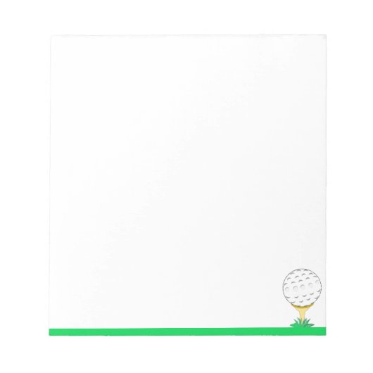 Golfbal Eenvoudig Aangepast Notitieblok (Voorkant)