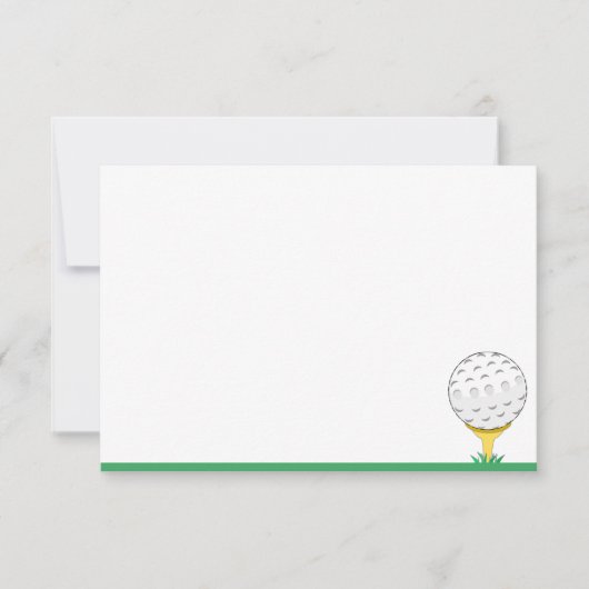 Golfbal Eenvoudige Blanco Notitiekaartje (Voorkant)