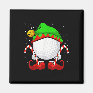 Golfbal Elf Kerstmis Pyjama Schattigee Sport X Mas Magneet