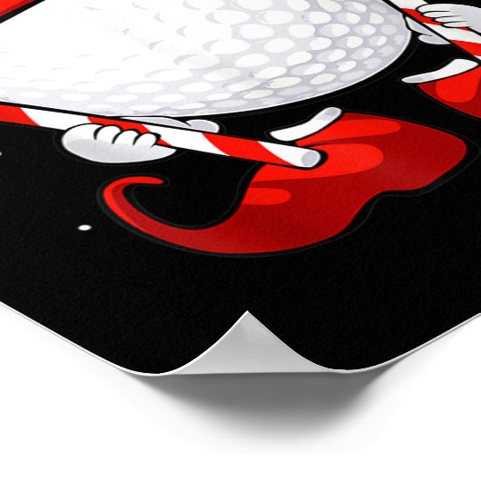 Golfbal Elf Kerstmis Pyjama Schattigee Sport X Mas Poster (Hoek)