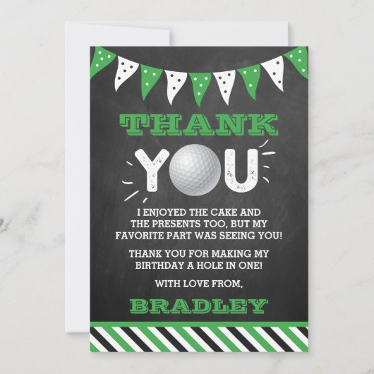 Golfbal elke leeftijd Verjaardag Bedankkaart (Voorkant)