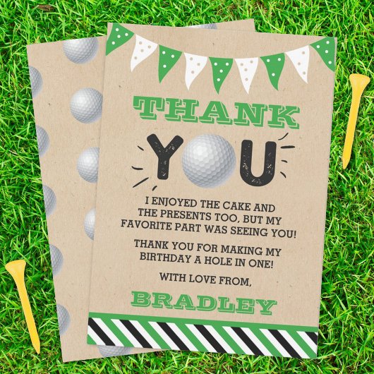 Golfbal elke leeftijd Verjaardag Bedankkaart