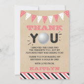 Golfbal elke leeftijd Verjaardag Bedankkaart (Voorkant)