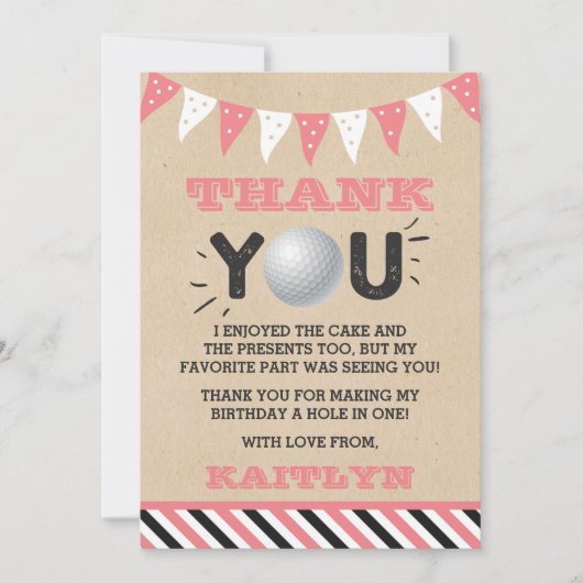 Golfbal elke leeftijd Verjaardag Bedankkaart (Voorkant)
