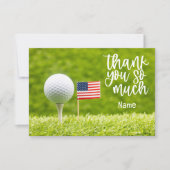 Golfbal en Amerikaanse vlag Bedankkaart (Voorkant)