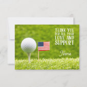 Golfbal en Amerikaanse vlag Bedankkaart (Voorkant)