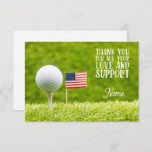 Golfbal en Amerikaanse vlag Bedankkaart (Voorkant / Achterkant)