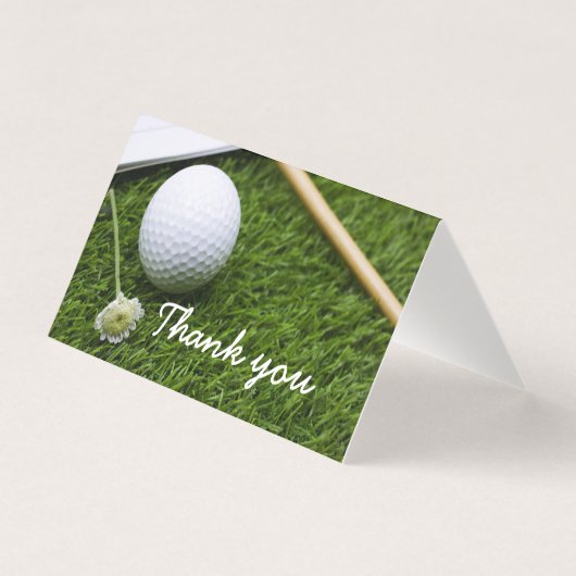 Golfbal en bloem Bedankt vouwkaart Kaart (Voorkant)