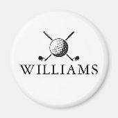 Golfbal en -clubs met eigen naam magneet (Voorkant)