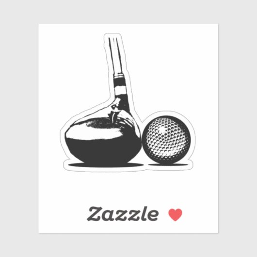 Golfbal en clubsporten sticker (Vel)
