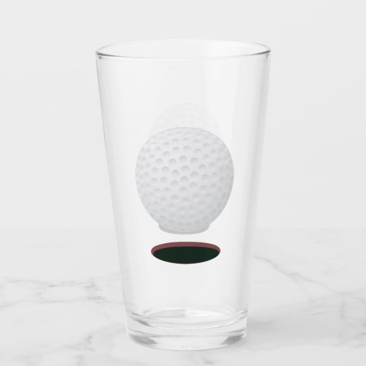 Golfbal en gat Drink glas (Achterkant)