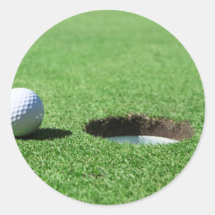 Golfbal en Gat Ronde Sticker