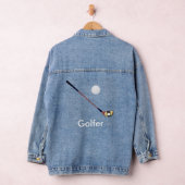Golfbal en golfclub gepersonaliseerd denim jacket (Hangar)