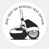 Golfbal en Golfclub Kerstmis Ronde Sticker (Voorkant)