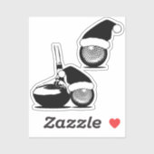 Golfbal en Golfclub Kerstmis Sticker (Vel)