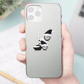 Golfbal en Golfclub Kerstmis Sticker (Telefoon)