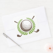 Golfbal en golfclubs met krans Sticker (Envelop)