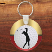 Golfbal en golfer Elegante achtergrond Sleutelhanger (Voorkant)