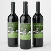 Golfbal en golfkar Gefeliciteerd Wijn Etiket (Flessen)