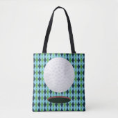Golfbal en hole Canvas tas (Voorkant)