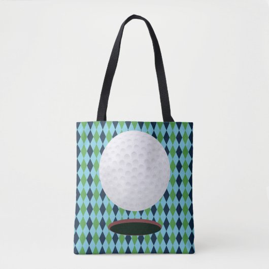 Golfbal en hole Canvas tas (Voorkant)
