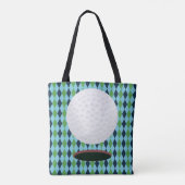 Golfbal en hole Canvas tas (Achterkant)