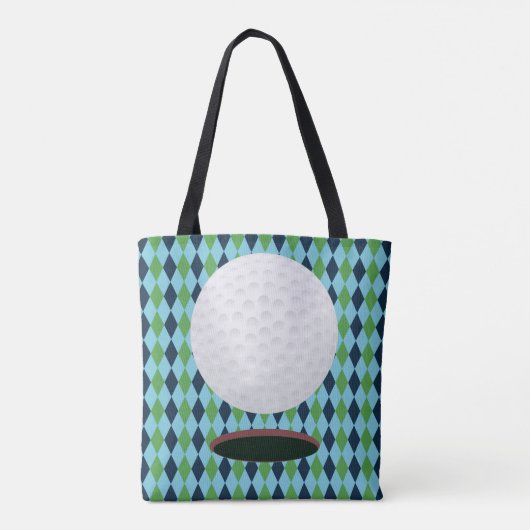 Golfbal en hole Canvas tas (Achterkant)