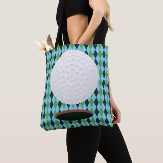 Golfbal en hole Canvas tas (Dichtbij)