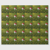 Golfbal en kerstmuts voor golfer Kerstmis Cadeaupapier (Vlak)