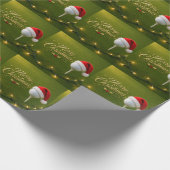 Golfbal en kerstmuts voor golfer Kerstmis Cadeaupapier (Hoek)