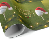 Golfbal en kerstmuts voor golfer Kerstmis Cadeaupapier (Rol Hoek)