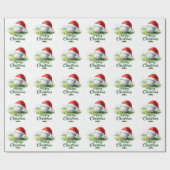 Golfbal en kerstmuts voor golfer Kerstmis Cadeaupapier (Vlak)
