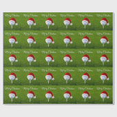 Golfbal en kerstmuts voor golfer Kerstmis Cadeaupapier (Vlak)