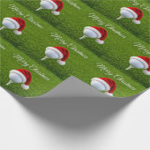 Golfbal en kerstmuts voor golfer Kerstmis Cadeaupapier (Hoek)