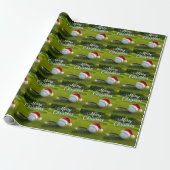 Golfbal en kerstmuts voor golfer Kerstmis Cadeaupapier (Uitgerold)