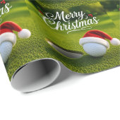 Golfbal en kerstmuts voor golfer Kerstmis Cadeaupapier (Rol Hoek)