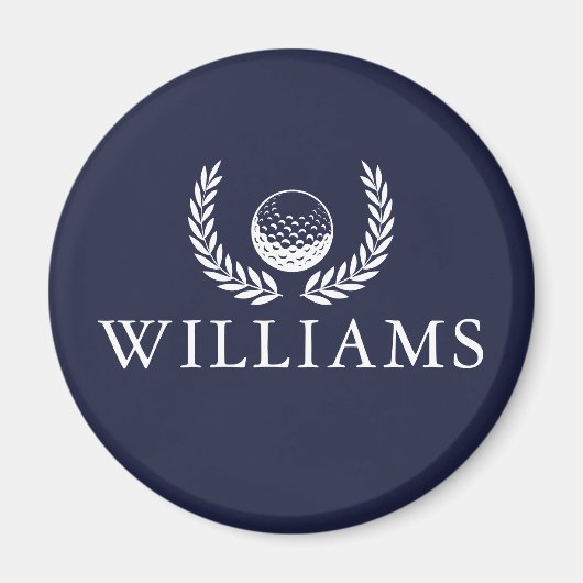 Golfbal en krans Aangepaste naam Navyblauw Magneet (Voorkant)