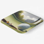 Golfbal en muis papieren bordje (Gebogen)