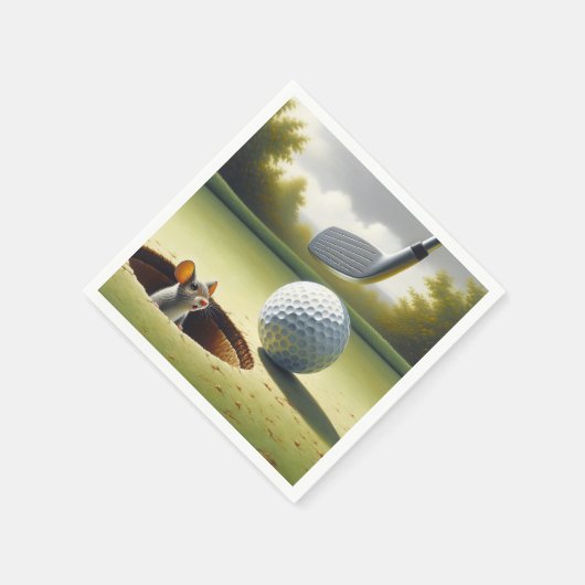 Golfbal en muis servet (Hoek)