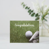 Golfbal en putter Felicitaties Briefkaart (Staand voorkant)