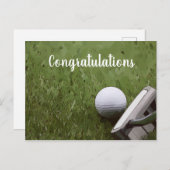Golfbal en putter Felicitaties Briefkaart (Voorkant / Achterkant)